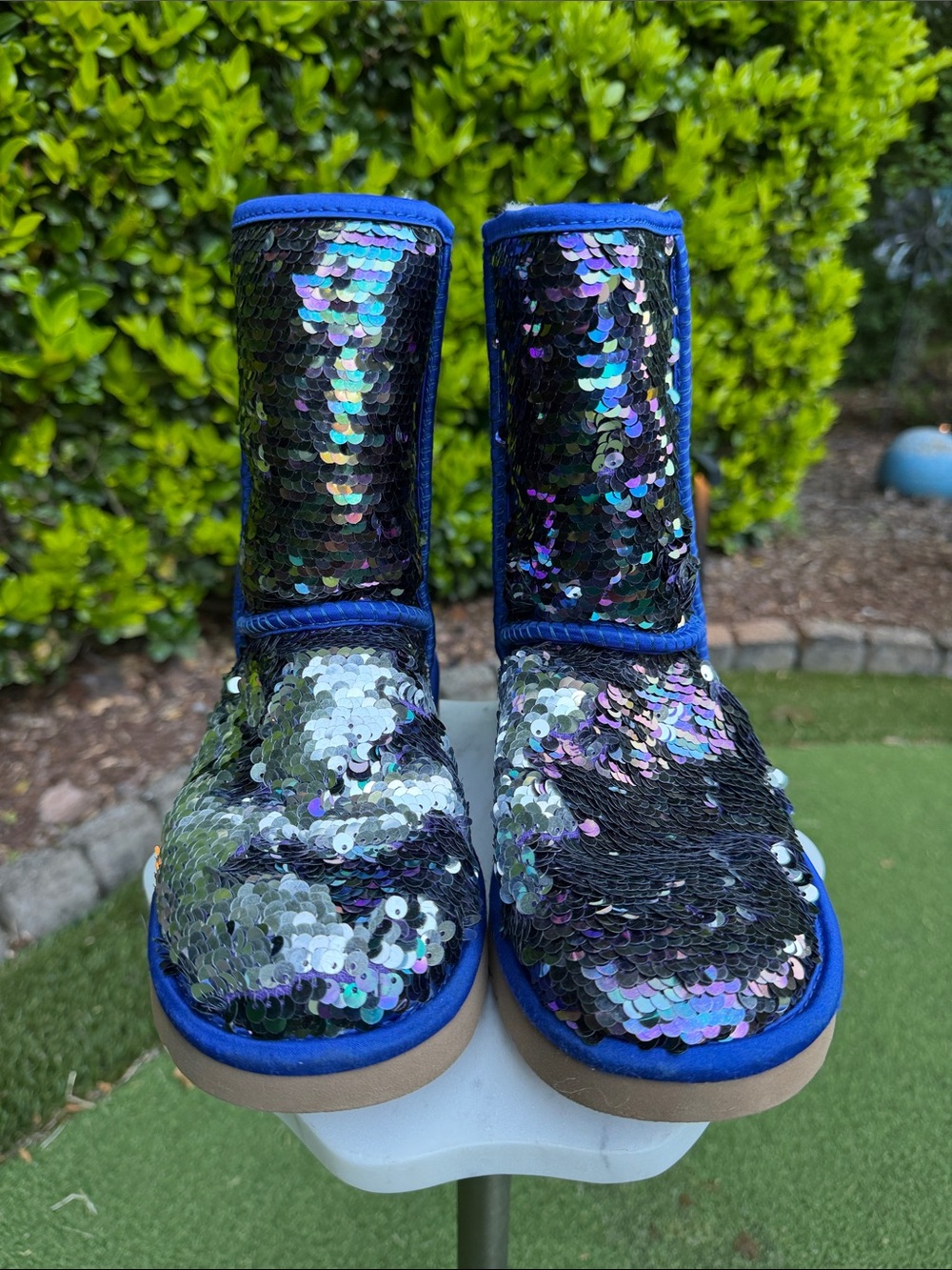 UGG Blue Trim Sequin Boots